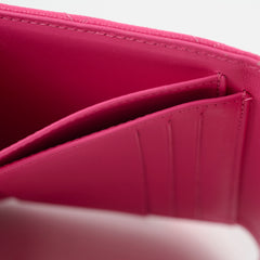 Chanel Quilted Caviar Tri Fold Wallet Pink