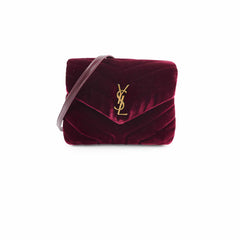 Saint Laurent Velvet Toy Lou Lou Dark Red/Burgundy