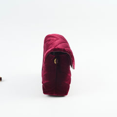 Saint Laurent Velvet Toy Lou Lou Dark Red/Burgundy