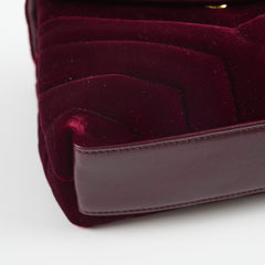 Saint Laurent Velvet Toy Lou Lou Dark Red/Burgundy