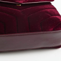 Saint Laurent Velvet Toy Lou Lou Dark Red/Burgundy