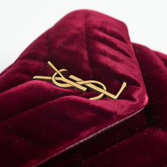 Saint Laurent Velvet Toy Lou Lou Dark Red/Burgundy