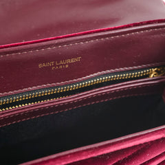 Saint Laurent Velvet Toy Lou Lou Dark Red/Burgundy