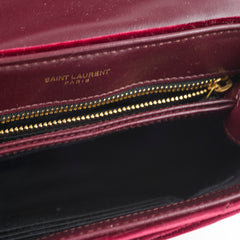 Saint Laurent Velvet Toy Lou Lou Dark Red/Burgundy