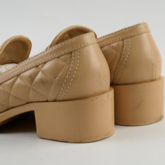 Chanel Heart CC Logo Loafers Beige Size 37