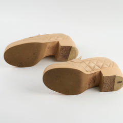 Chanel Heart CC Logo Loafers Beige Size 37