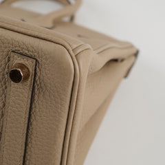 Hermes Birkin 25 Gris Tourterelle Togo C Stamp