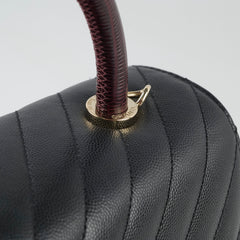 Chanel Medium Coco Handle (Lizard Top Handle) Black Chevron
