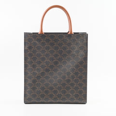 Celine Vertical Cabas Canvas Tote Brown