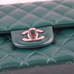 Chanel Medium Classic Flap Green Lambskin SHW 25 series