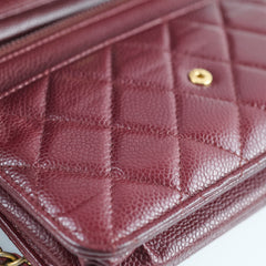 Chanel Wallet On Chain WOC Caviar Burgundy