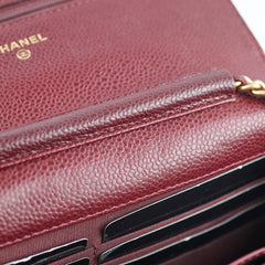 Chanel Wallet On Chain WOC Caviar Burgundy