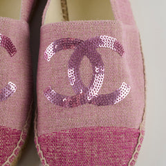 Chanel Sequin Espadrilles Pink Size 40