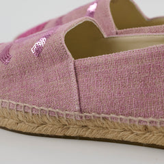 Chanel Sequin Espadrilles Pink Size 40