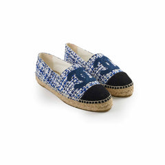 Chanel Espadrilles Tweed Blue Size 40
