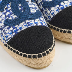 Chanel Espadrilles Tweed Blue Size 40