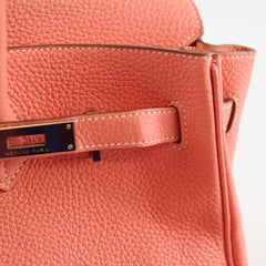 Hermès Birkin 35 Crevette Clemence Q Square Stamp