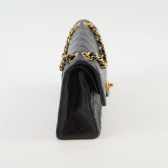 Chanel Small Classic Flap Black Lambskin - Vintage 24k Gold