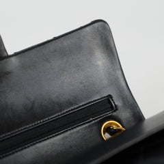 Chanel Small Classic Flap Black Lambskin - Vintage 24k Gold