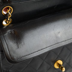 Chanel Small Classic Flap Black Lambskin - Vintage 24k Gold