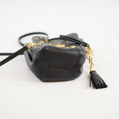 Saint Laurent Mini Bourse Bucket Bag Star and Moon Black