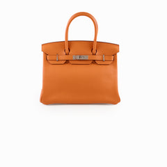 Hermès Hermes Birkin 30 Orange PHW X Stamp 2016