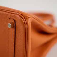 Hermès Hermes Birkin 30 Orange PHW X Stamp 2016