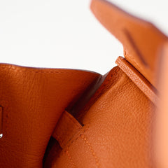 Hermès Hermes Birkin 30 Orange PHW X Stamp 2016