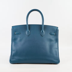 Hermès Hermes Birkin 35 Colvert PHW Q Square Stamp 2013