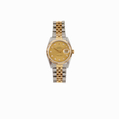 Rolex Datejust 36mm 16233G Two Tone Watch with Diamond Dial