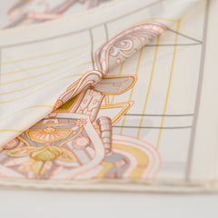 Hermès Tous en Selle 90 x 90 Silk Scarf Beige