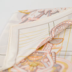 Hermès Tous en Selle 90 x 90 Silk Scarf Beige