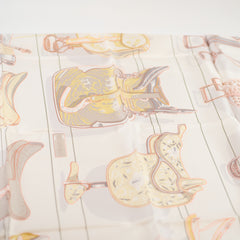 Hermès Tous en Selle 90 x 90 Silk Scarf Beige