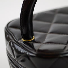 Chanel Patent Black Top Handle Vanity Vintage 1996