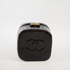 Chanel Patent Black Top Handle Vanity Vintage 1996