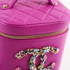 Chanel Cruise Lambskin CC Crystal Vanity Case Purple 2021