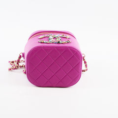 Chanel Cruise Lambskin CC Crystal Vanity Case Purple 2021