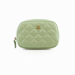 Chanel Green Caviar Makeup Pouch