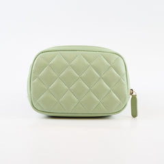 Chanel Green Caviar Makeup Pouch