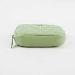Chanel Green Caviar Makeup Pouch