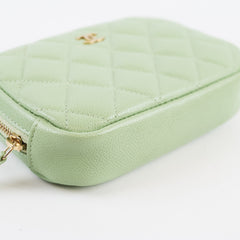 Chanel Green Caviar Makeup Pouch