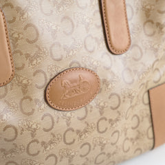 Celine C Macadam Canvas Boston Bag