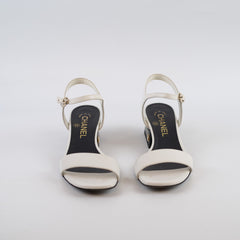 Chanel Pearl Sandals White size 36