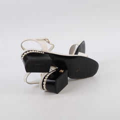 Chanel Pearl Sandals White size 36