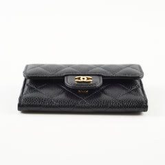 Chanel Snap Cardholder Caviar Black