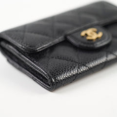 Chanel Snap Cardholder Caviar Black