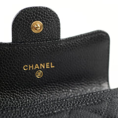 Chanel Snap Cardholder Caviar Black