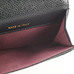 Chanel Snap Cardholder Caviar Black