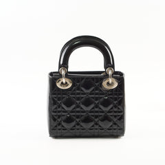 Dior Lady Dior Mini Patent Black