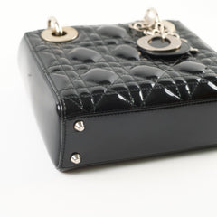 Dior Lady Dior Mini Patent Black